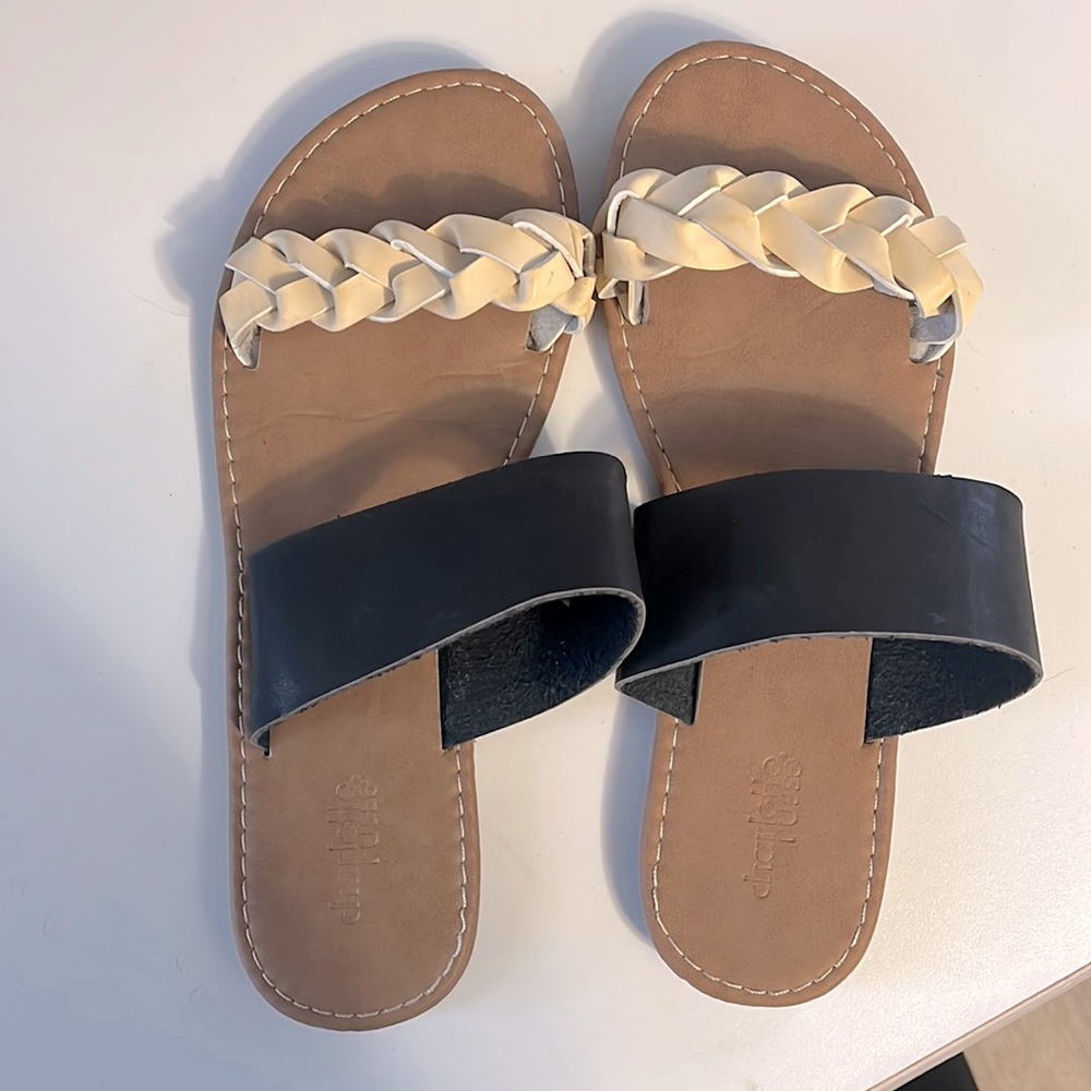 Charlotte Russe size 8 slip on sandals. Great condition, lightly worn.